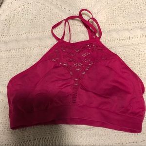 Pink sports bra